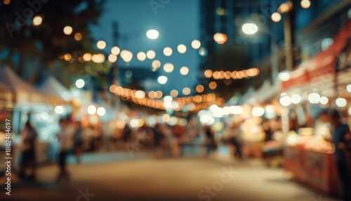 Wallpaper Mural Images Of Street Food Night Markets, Park Parties, Bokeh Lights, And Antique Fairs Captured In A Blurred Style. Vintage Festival Vibes. Torontodigital.ca