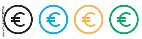 Money euro icon. European euro currency or euro symbol flat icon, euro icon vector symbol for mobile apps and website UI designs.