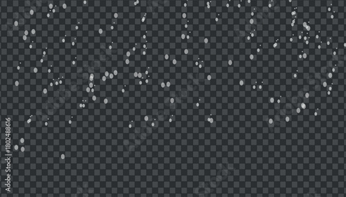 Falling snow particle effect on transparent background design