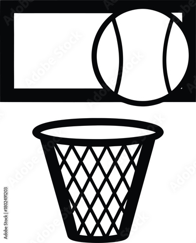  Basketball hoop silhouette Basketball net ring illustration