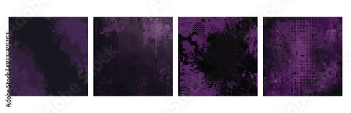 Abstract grunge texture in deep purple and black, a dark and moody background for design