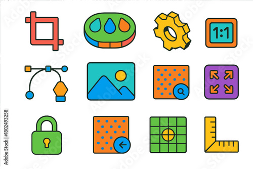 Minimalist Design Tools. Isometric vector illustration set Video and Audio Editing Tools: documentary camera, shotgun boom,