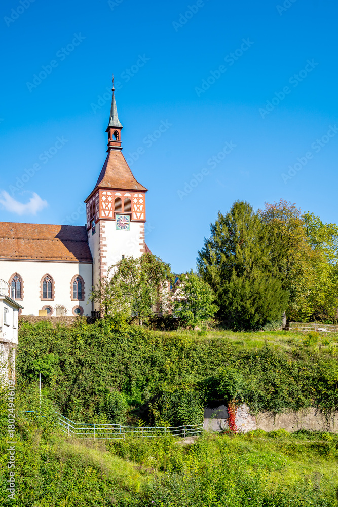 Fototapeta premium Kirche, Bad Liebenzell, Schwarzwald, Deutschland 
