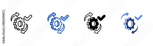 Execution icon set multiple style collection