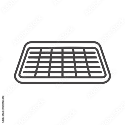 Electric grill  icon on White Background Vector Art Illustration on white background.