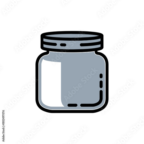 Storage jar icon on White Background Vector Art Illustration on white background.