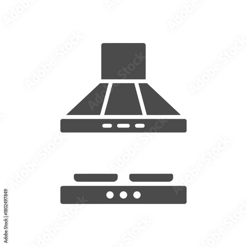Range hood icon on White Background Vector Art Illustration on white background.