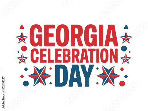 Georgia Celebration Day with patriotic stars and dots design