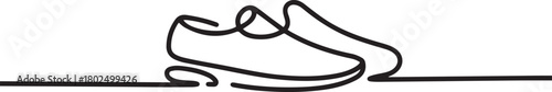 Minimalist shoes outline created with single continuous line drawing design. one line Icon drawing with white background