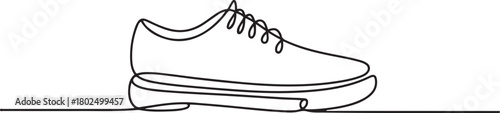 Minimalist shoes outline created with single continuous line drawing design. one line Icon drawing with white background