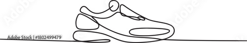 Minimalist shoes outline created with single continuous line drawing design. one line Icon drawing with white background