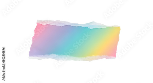Pastel Rainbow Torn Paper Strip — Soft Gradient Peel

