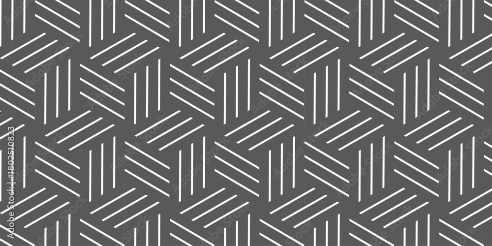 Futuristic minimal honeycomb mosaic gray background. Modern hexagon seamless vector pattern. Seamless pattern with hexagon fabric geometric pattern. Abstract ornament diamond tile design.	