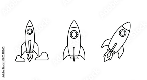Launch your project with these sleek rocket designs - perfect for startups tech companies or creative ventures needing a boost and modern appeal, Generative AI.