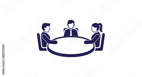 Professional team brainstorming ideas around conference table collaborative meeting for strategy and planning teamwork in action with modern design, Generative AI.