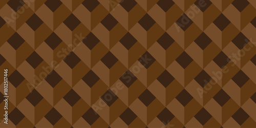 3d modeling Illustration decoration seamless brown material pattern square design.	