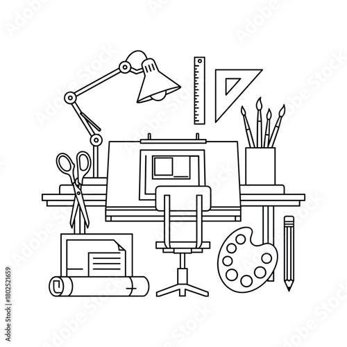 Comedy and tragedy theatrical masks vector outline illustration. happy and sad faces representing drama and performance concept