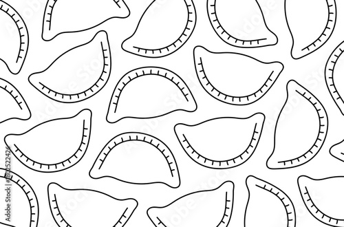 Background featuring traditional dumplings (pierogi). Perfect for culinary projects, menus, recipe designs, food blogs, packaging, and cultural-themed visuals.