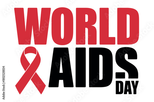 World AIDS Day is recognized with a red ribbon symbol and the words World AIDS Day.