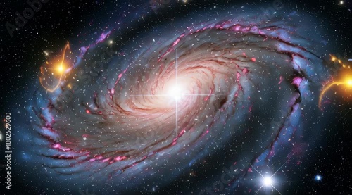 Spectacular Spiral Galaxy Formation and Deep Space Exploration Visualization, A Journey Through