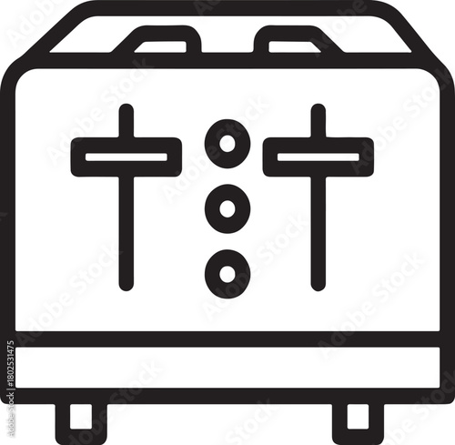 Black suitcase and car icon with religious cross symbols vector illustration