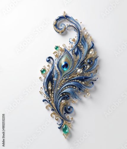 Blue Gemstone and Pearl Detailed Ornament