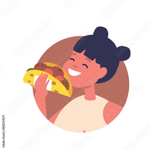 Girl child eating burritos avatar