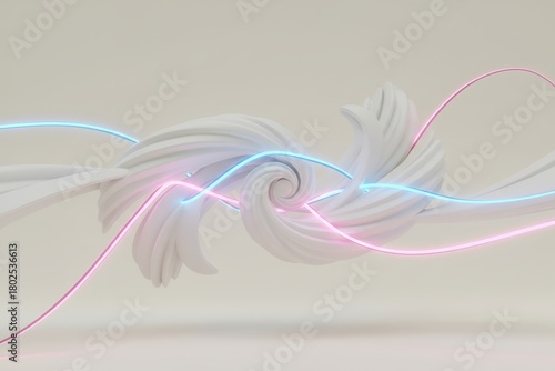 Smooth Curving 3D Forms with Luminous Energy Ribbons