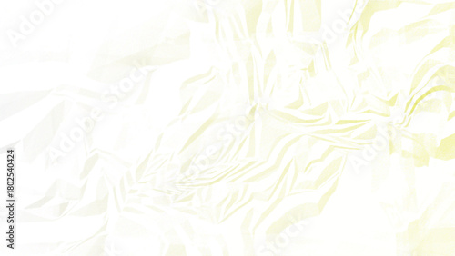 White and Yellow Crumpled and Wrinkled Paper Texture. Realistic Folded, Creased, Distressed Paper Background.