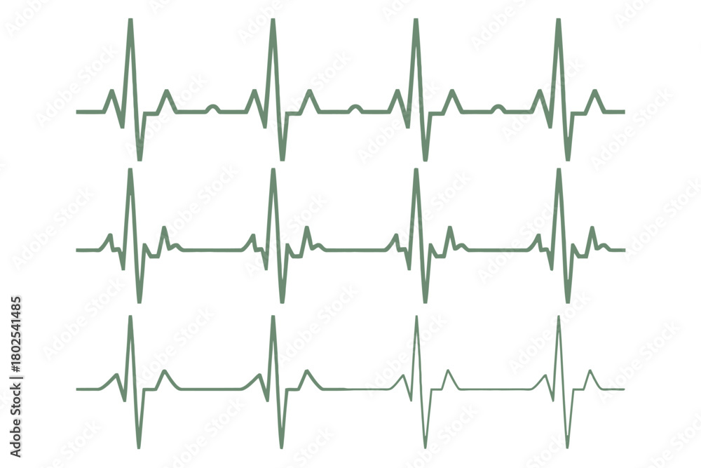 Naklejka premium A grid of electrocardiogram lines represents the heart's electrical activity.