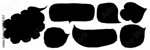 Black badge collection with round textured bubbles and wavy lines. The hand-drawn childish look adds warmth and charm. Perfect for posters, stickers, and digital layouts