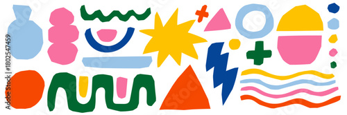 Wallpaper Mural Modern collage design with abstract shapes and doodle textures. Hand-drawn details and cutout elements add a unique visual rhythm. Suitable for trendy compositions Torontodigital.ca