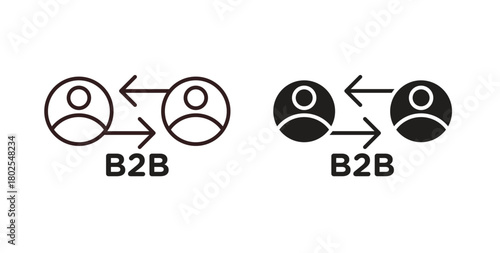B2B icon concept. Glyph vector illustration isolated. Simple solid style.