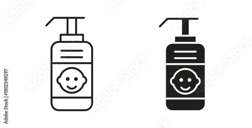 Baby shampoo icon concept. Glyph vector illustration isolated. Simple solid style.