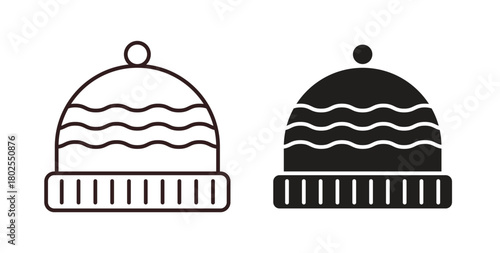 Beanie icon concept. Glyph vector illustration isolated. Simple solid style.