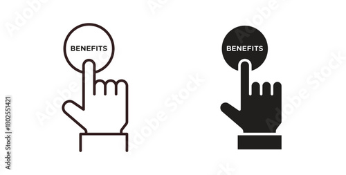 benefits icon concept. Glyph vector illustration isolated. Simple solid style.