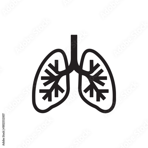 Human Lungs Silhouette Icon for Medical and Healthcare Designs