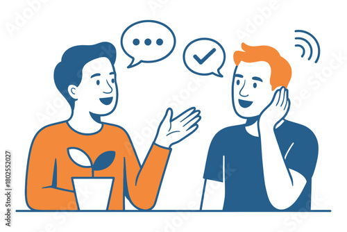 Two people are talking and communicating effectively with each other.
