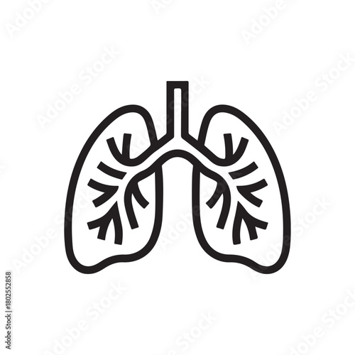 Human Lungs Silhouette Icon for Medical and Healthcare Designs