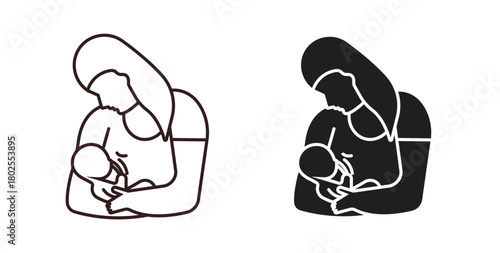 Breastfeeding icon concept. Glyph vector illustration isolated. Simple solid style.