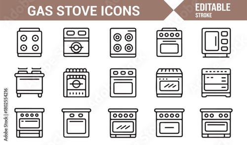 Minimal Outline Set of Household Cooking Ranges and Burner Appliances