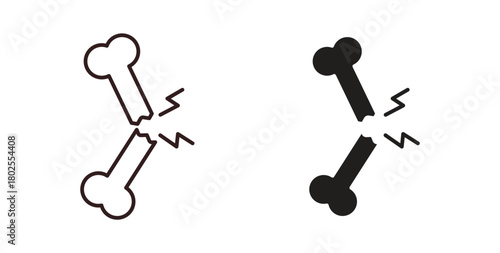 Broken bone icon concept. Glyph vector illustration isolated. Simple solid style.