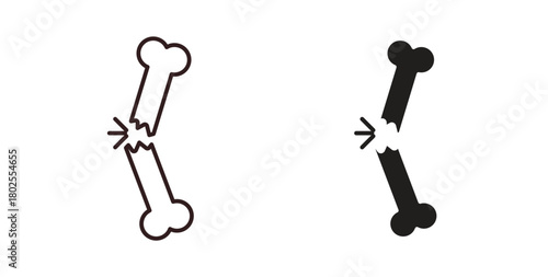 Broken bone icon concept. Glyph vector illustration isolated. Simple solid style.
