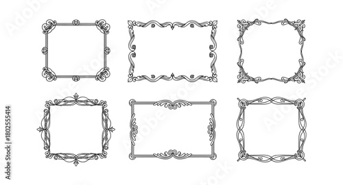 Elegant decorative frames collection with intricate floral designs