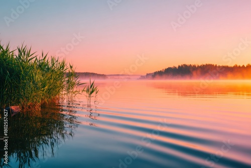 Wallpaper Mural Serene river landscape at sunrise Torontodigital.ca