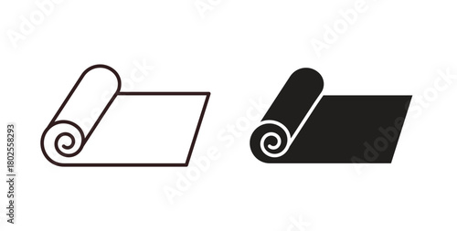 Carpet roll icon concept. Glyph vector illustration isolated. Simple solid style.