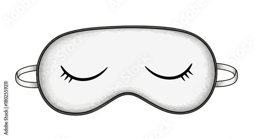 Sleep mask with closed eyes in minimalist design for restful sleep