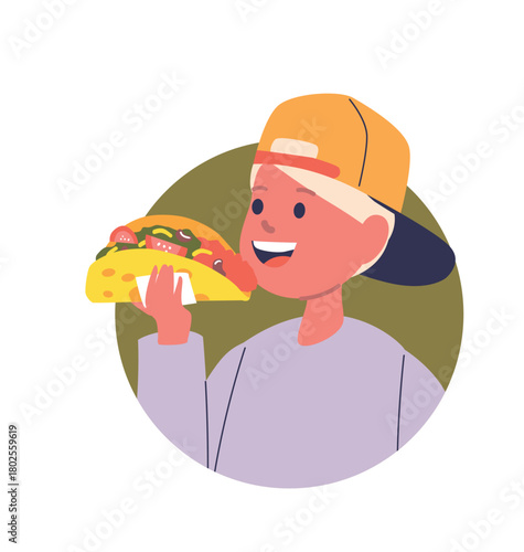 Boy child eating burritos avatar