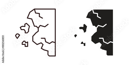 Cliff icon concept. Glyph vector illustration isolated. Simple solid style.