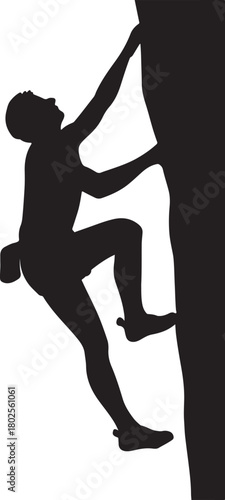 silhouette of a hiker upward illustration 